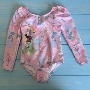 Girls Disney Princess Puff Sleeve One-Piece Swimsuit 3Y